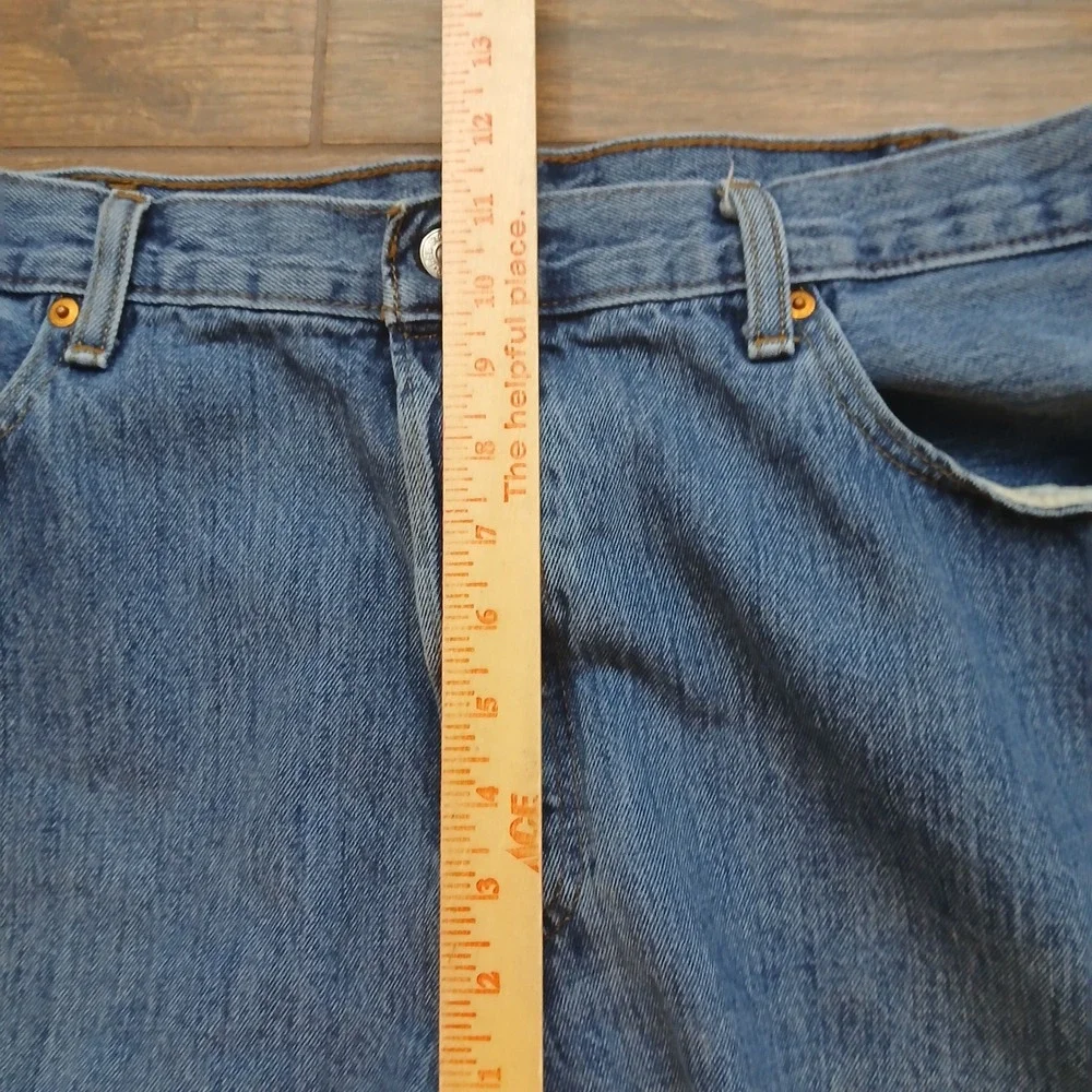 Levi's 501 Jeans Mens 40x32 (FITS 38x30) Blue Denim Button Fly Straight Leg